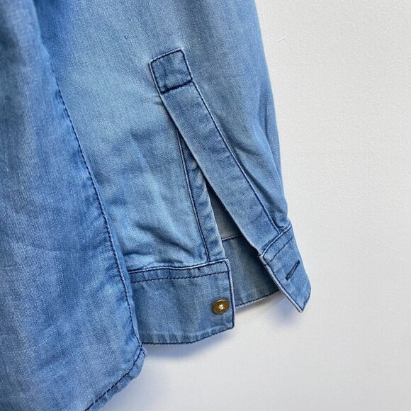 Club Monaco Chambray Denim Button Down Top - Picture 10 of 11